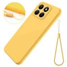 For Honor X8b Pure Color Liquid Silicone Shockproof Phone Case(Yellow) - 2