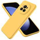 For Honor Magic6 Pure Color Liquid Silicone Shockproof Phone Case(Yellow) - 1