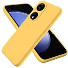 For Honor 90 Smart Pure Color Liquid Silicone Shockproof Phone Case(Yellow) - 1