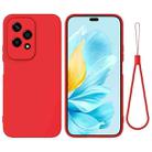 For Honor 200 Lite Global Pure Color Liquid Silicone Shockproof Phone Case(Red) - 1