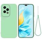 For Honor 200 Lite Global Pure Color Liquid Silicone Shockproof Phone Case(Green) - 1