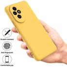 For Honor 200 Pure Color Liquid Silicone Shockproof Phone Case(Yellow) - 2