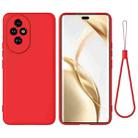 For Honor 200 Pure Color Liquid Silicone Shockproof Phone Case(Red) - 1