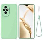 For Honor 200 Pure Color Liquid Silicone Shockproof Phone Case(Green) - 1