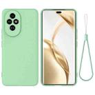 For Honor 200 Pro Pure Color Liquid Silicone Shockproof Phone Case(Green) - 1