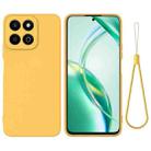 For Honor 200 Smart Pure Color Liquid Silicone Shockproof Phone Case(Yellow) - 1