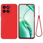 For Honor 200 Smart Pure Color Liquid Silicone Shockproof Phone Case(Red) - 1