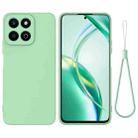 For Honor 200 Smart Pure Color Liquid Silicone Shockproof Phone Case(Green) - 1