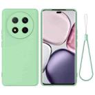 For Honor X9c Pure Color Liquid Silicone Shockproof Phone Case(Green) - 1