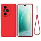 For Honor 300 Ultra / 300 Pro Pure Color Liquid Silicone Shockproof Phone Case(Red) - 1