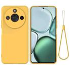 For Honor X9c Smart / X60 Pure Color Liquid Silicone Shockproof Phone Case(Yellow) - 1