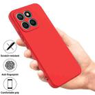 For Honor X8c 4G Pure Color Liquid Silicone Shockproof Phone Case(Red) - 2