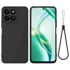 For Honor X6b 5G / Play 60 Plus Pure Color Liquid Silicone Shockproof Phone Case(Black) - 1
