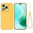 For Honor 400 Lite Pure Color Liquid Silicone Shockproof Phone Case(Yellow) - 1