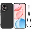 For Honor 400 Global 156.5mm Solid Color Liquid Silicone Dropproof Full Coverage Phone Case(Black) - 1