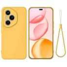 For Honor 400 Pro Global 160.8mm Solid Color Liquid Silicone Dropproof Full Coverage Phone Case(Yellow) - 1