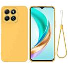For Honor X6c 4G Solid Color Liquid Silicone Dropproof Full Coverage Phone Case(Yellow) - 1
