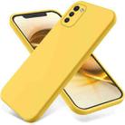 For Nokia G11 / G21 Pure Color Liquid Silicone Shockproof Phone Case(Yellow) - 1