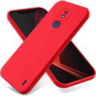 For Nokia C21 Pure Color Liquid Silicone Shockproof Phone Case(Red) - 1