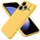 For Tecno Pova 6 Pure Color Liquid Silicone Shockproof Phone Case(Yellow) - 1
