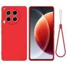 For Tecno Camon 30 4G Pure Color Liquid Silicone Shockproof Phone Case(Red) - 1