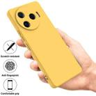 For Tecno Camon 30 Pro 5G Pure Color Liquid Silicone Shockproof Phone Case(Yellow) - 2