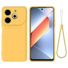 For Tecno Pova 6 Neo Pure Color Liquid Silicone Shockproof Phone Case(Yellow) - 1