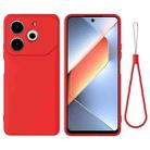 For Tecno Pova 6 Neo Pure Color Liquid Silicone Shockproof Phone Case(Red) - 1