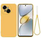 For Tecno Pop 9 4G / Spark Go 1 Pure Color Liquid Silicone Shockproof Phone Case(Yellow) - 1