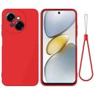 For Tecno Pop 9 / Spark Go 1 Pure Color Liquid Silicone Shockproof Phone Case(Red) - 1