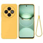 For Tecno Spark 30C 4G Pure Color Liquid Silicone Shockproof Phone Case(Yellow) - 1