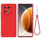 For Tecno Camon 30S / 30S Pro Pure Color Liquid Silicone Shockproof Phone Case(Red) - 1