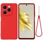 For Tecno Spark 20 Pro 5G Pure Color Liquid Silicone Shockproof Phone Case(Red) - 1