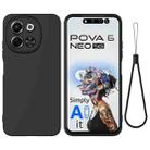 For Tecno Spark 30 5G / Pova 6 Neo 5G Pure Color Liquid Silicone Shockproof Phone Case(Black) - 1
