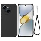 For Tecno Spark Go 2025 Solid Color Liquid Silicone Dropproof Full Coverage Phone Case(Black) - 1