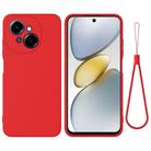 For Tecno Spark Go 2025 Solid Color Liquid Silicone Dropproof Full Coverage Phone Case(Red) - 1