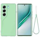 For Tecno Camon 40 4G Pure Color Liquid Silicone Shockproof Phone Case(Green) - 1