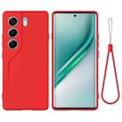 For Tecno Camon 40 Pro 4G / 5G Solid Color Liquid Silicone Dropproof Full Coverage Phone Case(Red) - 1