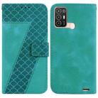 For ZTE Blade A52 7-shaped Embossed Leather Phone Case(Green) - 1