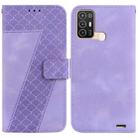 For ZTE Blade A52 7-shaped Embossed Leather Phone Case(Purple) - 1