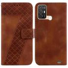 For ZTE Blade A52 7-shaped Embossed Leather Phone Case(Brown) - 1