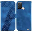 For ZTE Blade A52 7-shaped Embossed Leather Phone Case(Blue) - 1