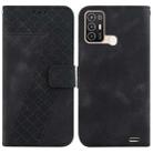 For ZTE Blade A52 7-shaped Embossed Leather Phone Case(Black) - 1