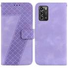 For ZTE Blade A72/V40 Vita 7-shaped Embossed Leather Phone Case(Purple) - 1