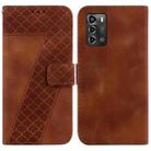 For ZTE Blade A72/V40 Vita 7-shaped Embossed Leather Phone Case(Brown) - 1