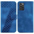 For ZTE Blade A72/V40 Vita 7-shaped Embossed Leather Phone Case(Blue) - 1