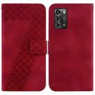 For ZTE Blade A72/V40 Vita 7-shaped Embossed Leather Phone Case(Red) - 1