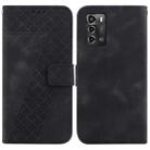 For ZTE Blade A72/V40 Vita 7-shaped Embossed Leather Phone Case(Black) - 1