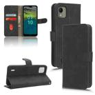 For Nokia C110 4G Skin Feel Magnetic Flip Leather Phone Case(Black) - 1