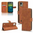 For Nokia C110 4G Skin Feel Magnetic Flip Leather Phone Case(Brown) - 1